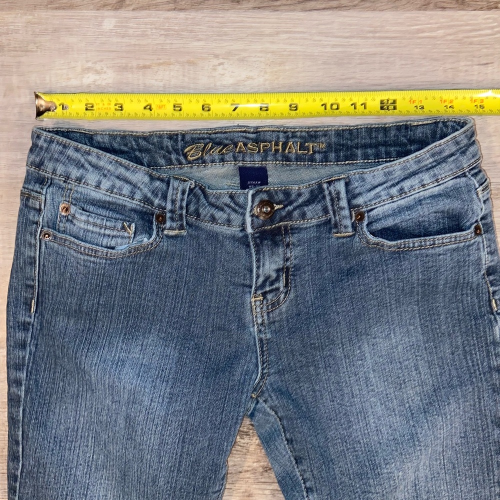 Blue Asphalt Skinny Jeans Women's Size 11 Short Blue Low Rise Dark Wash (O) - Picture 7 of 10